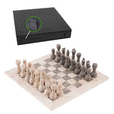 38cm Chess Set With Standard Storage Box- Travertine & Oceanic