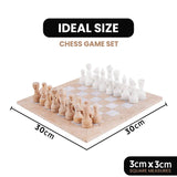 30cm Chess Set With Standard Storage Box - Travertine & White
