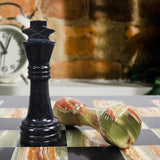 30cm Chess Set With Standard Storage Box - Black & Green