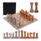 38cm Chess Set With Storage Box - Oceanic and Red