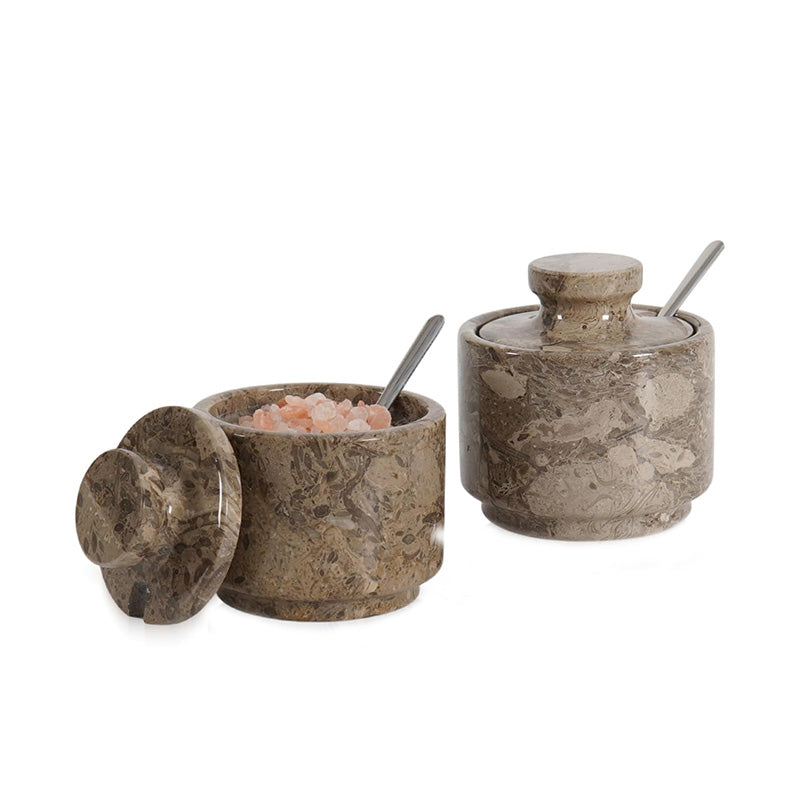 Salt Candy set of 2 with small spoons