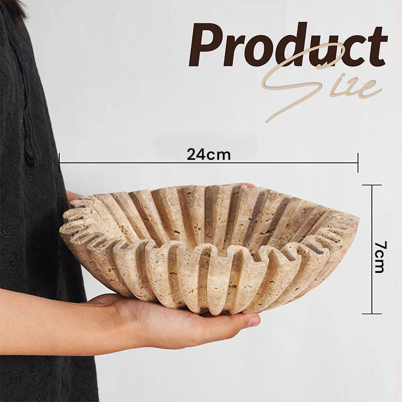 Ruffle Fruit Bowl (Travertine)