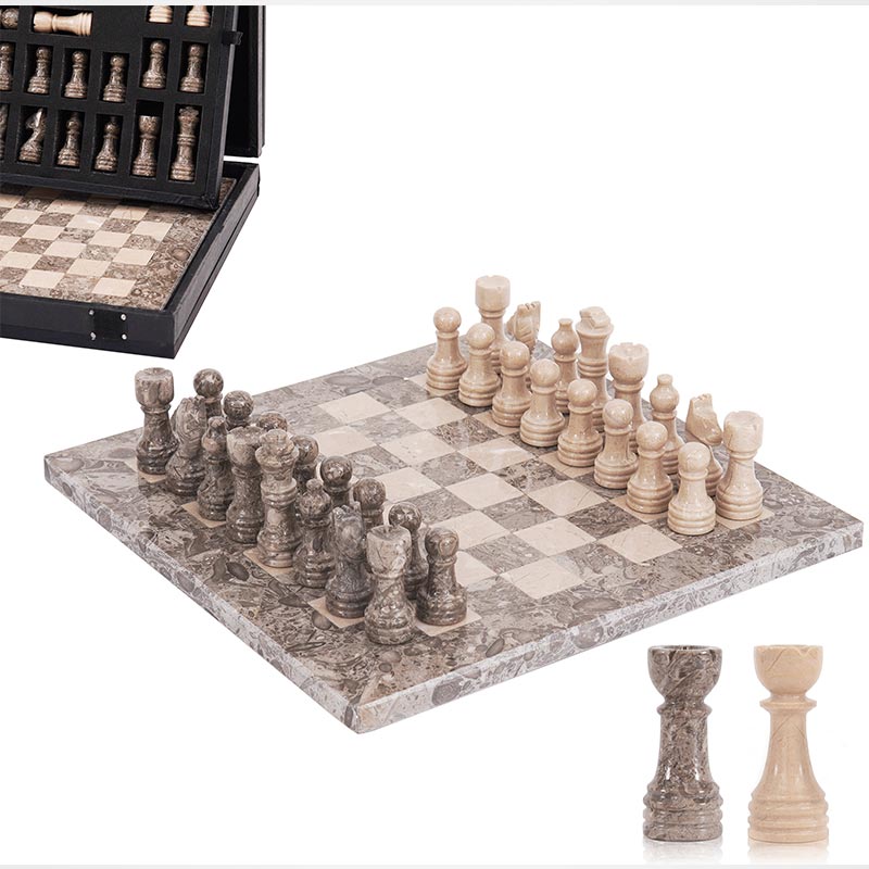 25cm Chess Set with Storage Box - Oceanic & Verona
