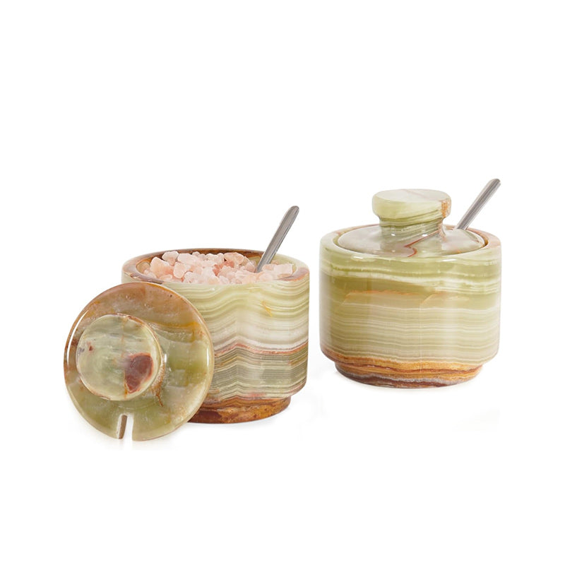 Salt Candy set of 2 with small spoons