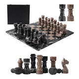 30cm Chess Set With Storage Box - Black Zebra and Oceanic