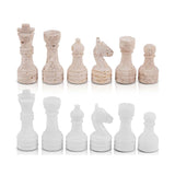 Chess Figures - Travertine & White