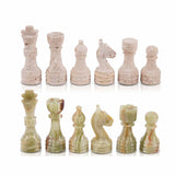 Chess Figures - Travertine & Green