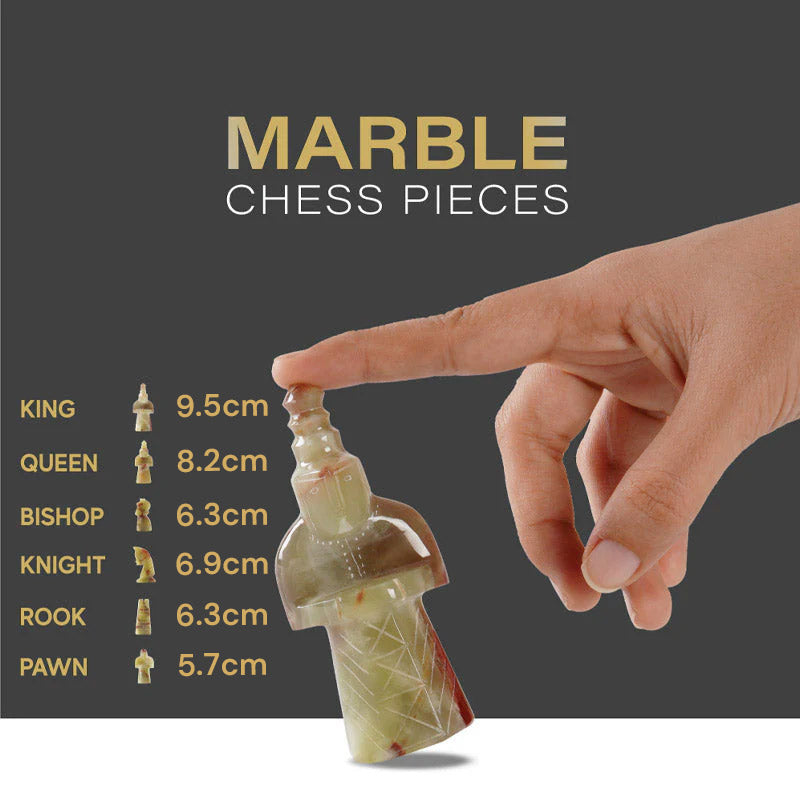 38cm Special Edition Chess Set - White & Green