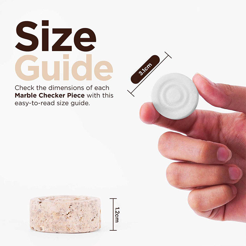 Checkers Figures - White and Travertine