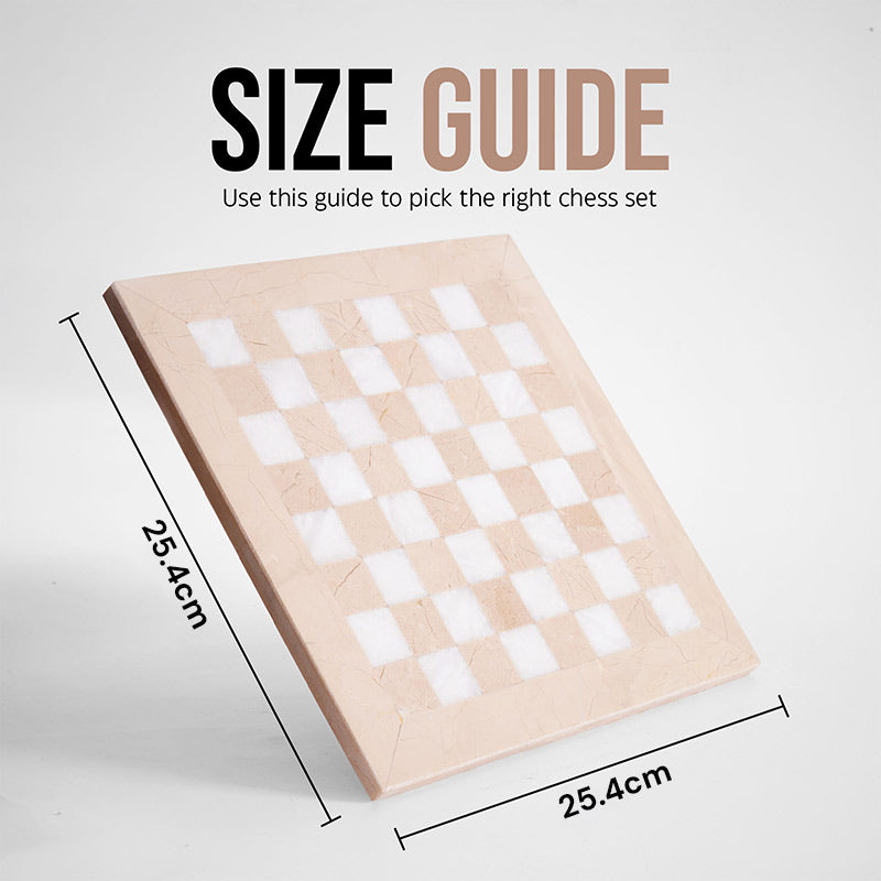 25cm Chess Set with Storage Box - Verona & White