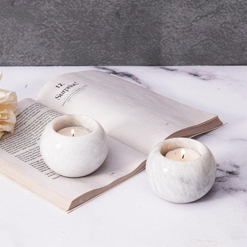 Tealight Candle Holder - Set of 2 (White)