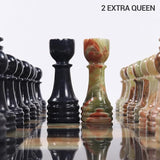 30cm Chess Set With Standard Storage Box - Black & Green