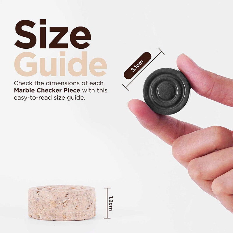 Checkers Figures - Black and Travertine