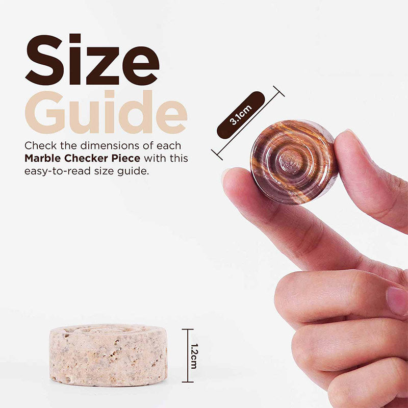 Checkers Figures - Red and Travertine