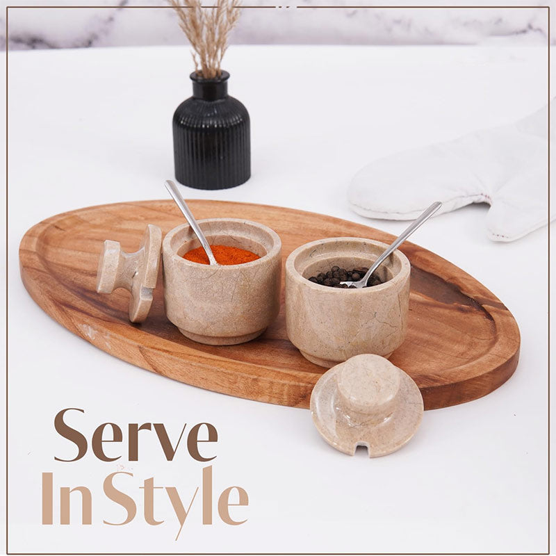 Salt Candy set of 2 with small spoons