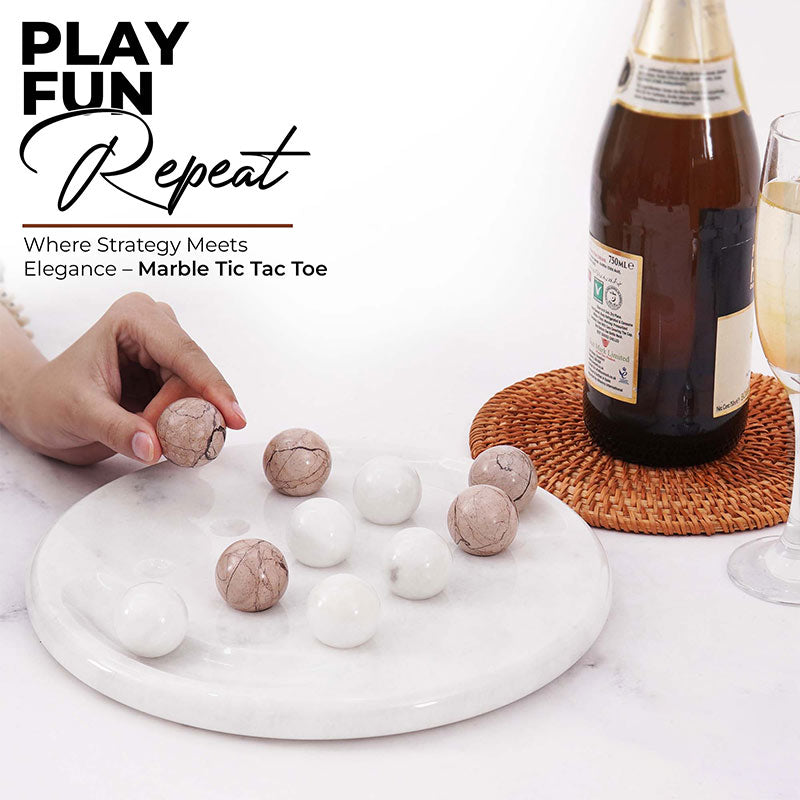 25cm Tic Tac Toe - White & Marinara