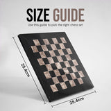 25cm Chess Set with Storage Box - Black & Oceanic