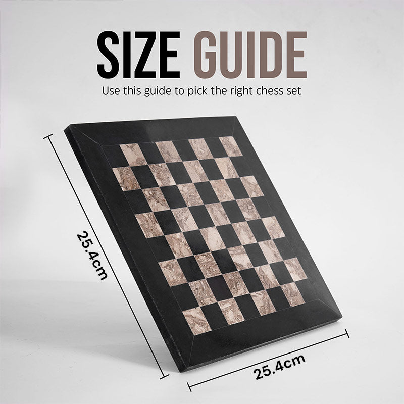 25cm Chess Set with Storage Box - Black & Oceanic