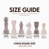 30cm Chess Set With Storage Box - Oceanic and Travertine
