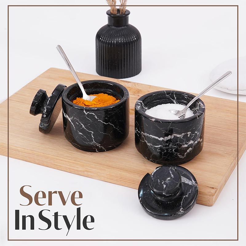 Salt Candy set of 2 with small spoons