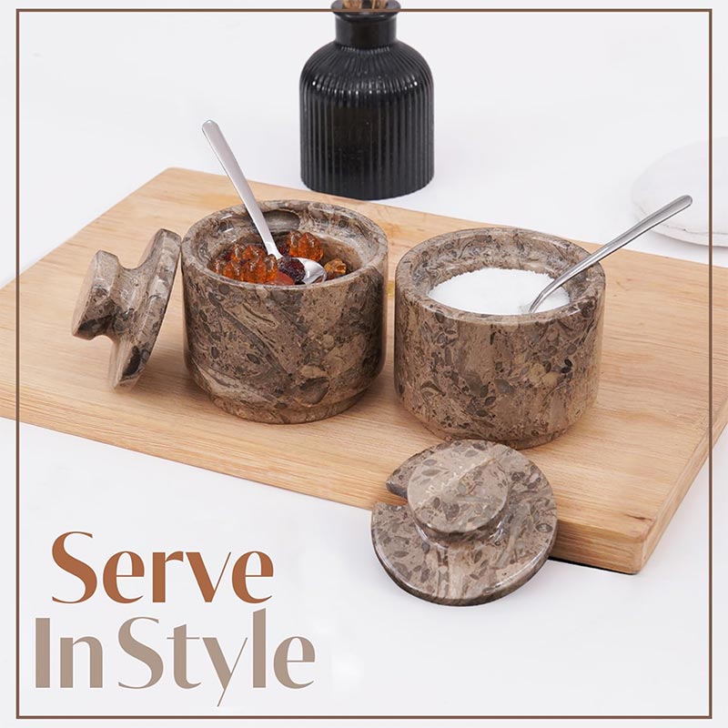 Salt Candy set of 2 with small spoons