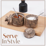 Salt Candy set of 2 with small spoons