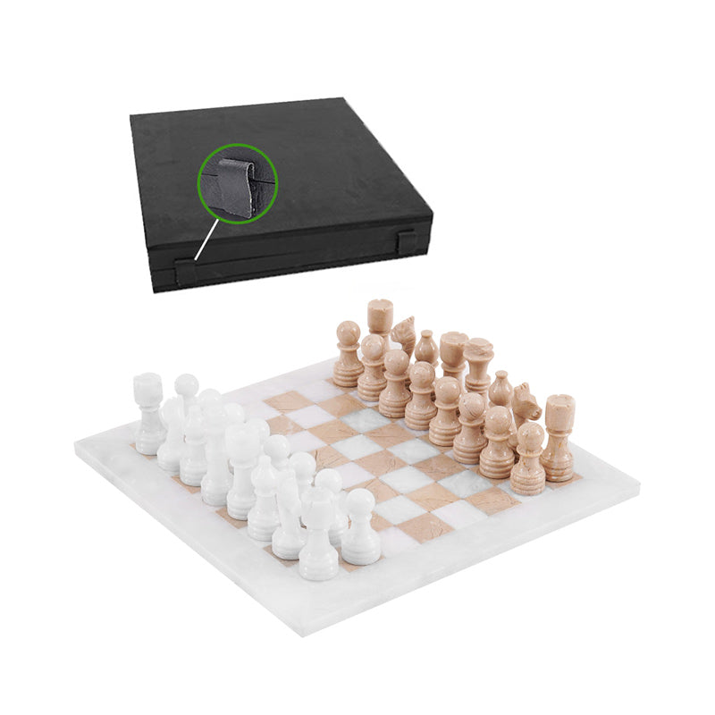 30cm Chess Set With Storage Box - White and Verona