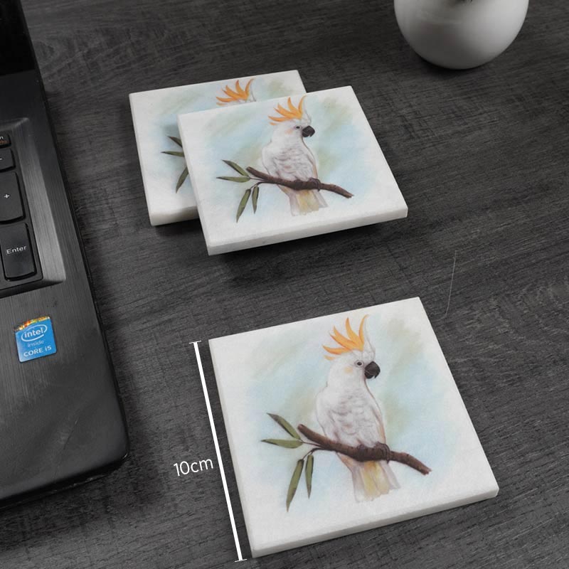 Australian Birds Printed Coasters - Set of 4