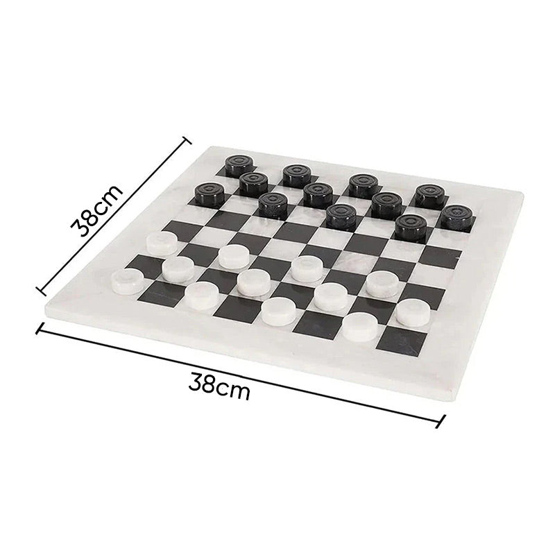 38cm Checkers Set - White & Black
