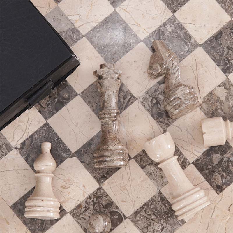 38cm Chess Set With Standard Storage Box - Verona and Oceanic