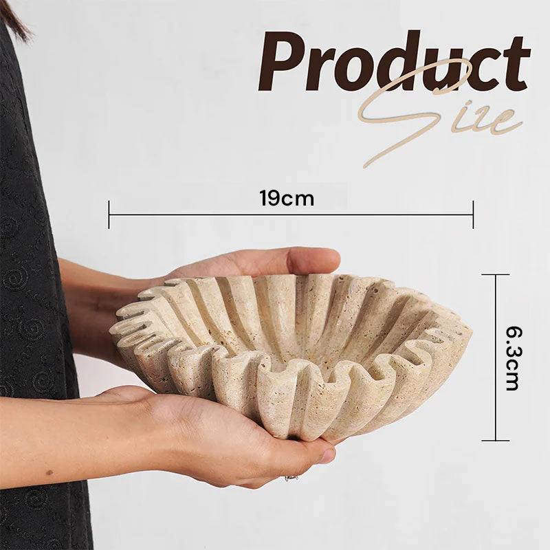 Ruffle Fruit Bowl (Travertine)