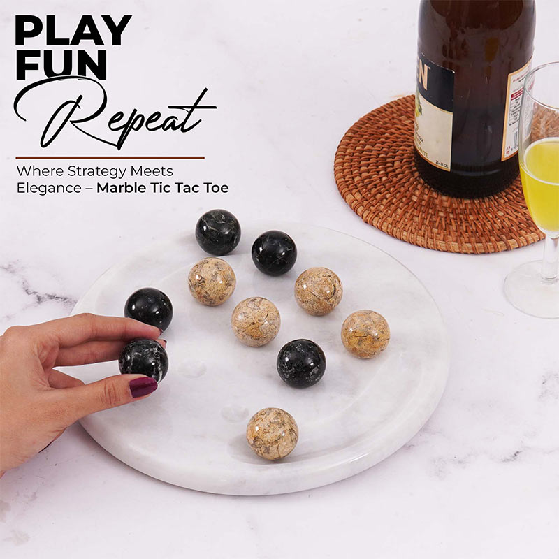 25cm Tic Tac Toe - Black & Coral