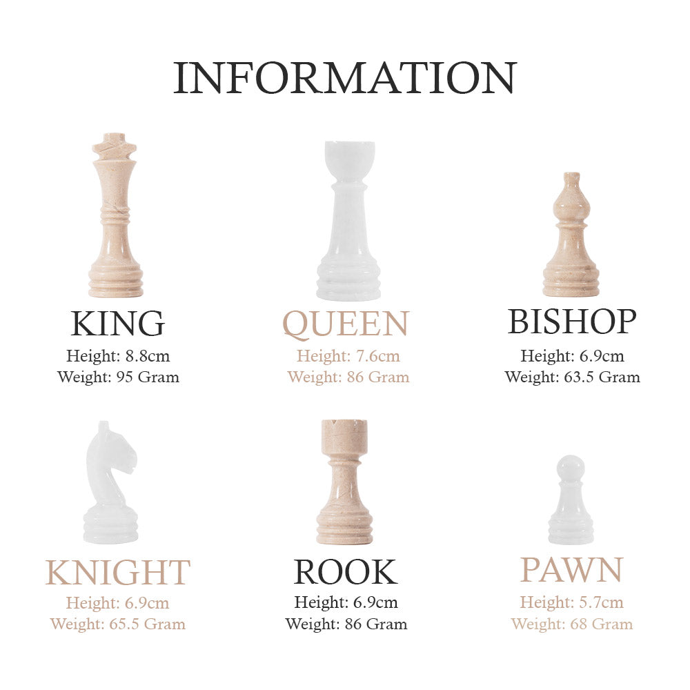 38cm Chess Set With Standard Storage Box - White and Verona