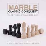 Chess Figures - Travertine & Black