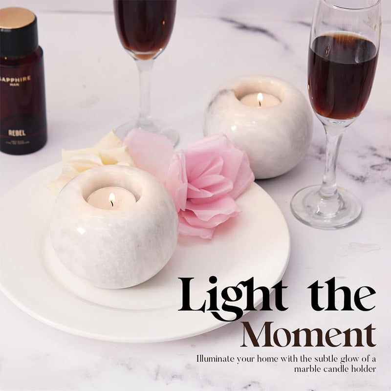 Tealight Candle Holder - Set of 2 (White)