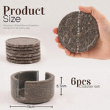 Marble Coaster Set with Holder
