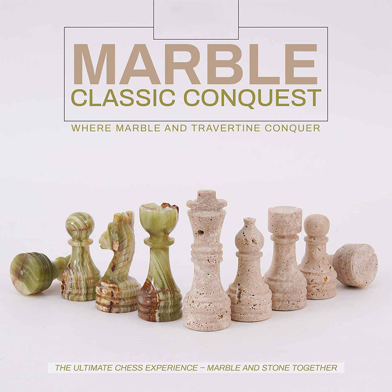 Chess Figures - Travertine & Green