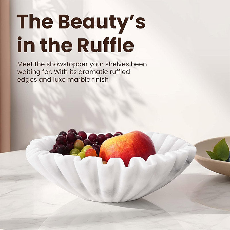 Ruffle Fruit Bowl (White)