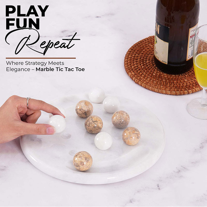 25cm Tic Tac Toe - White & Coral