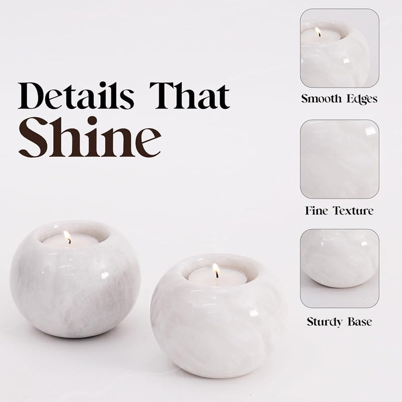 Tealight Candle Holder - Set of 2 (White)