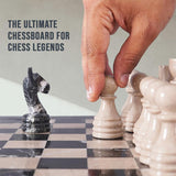 38cm Chess Set With Storage Box - Black Zebra and Verona