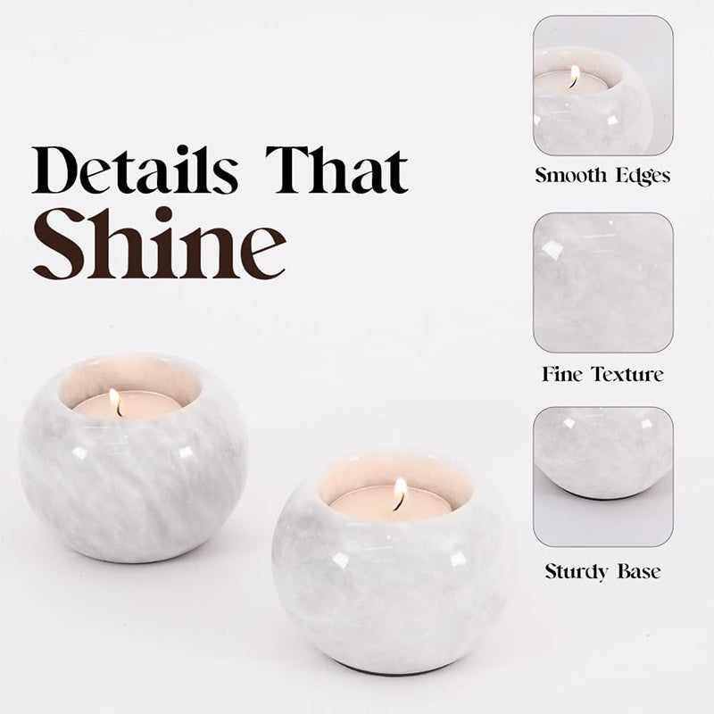 Tealight Candle Holder - Set of 2 (White)