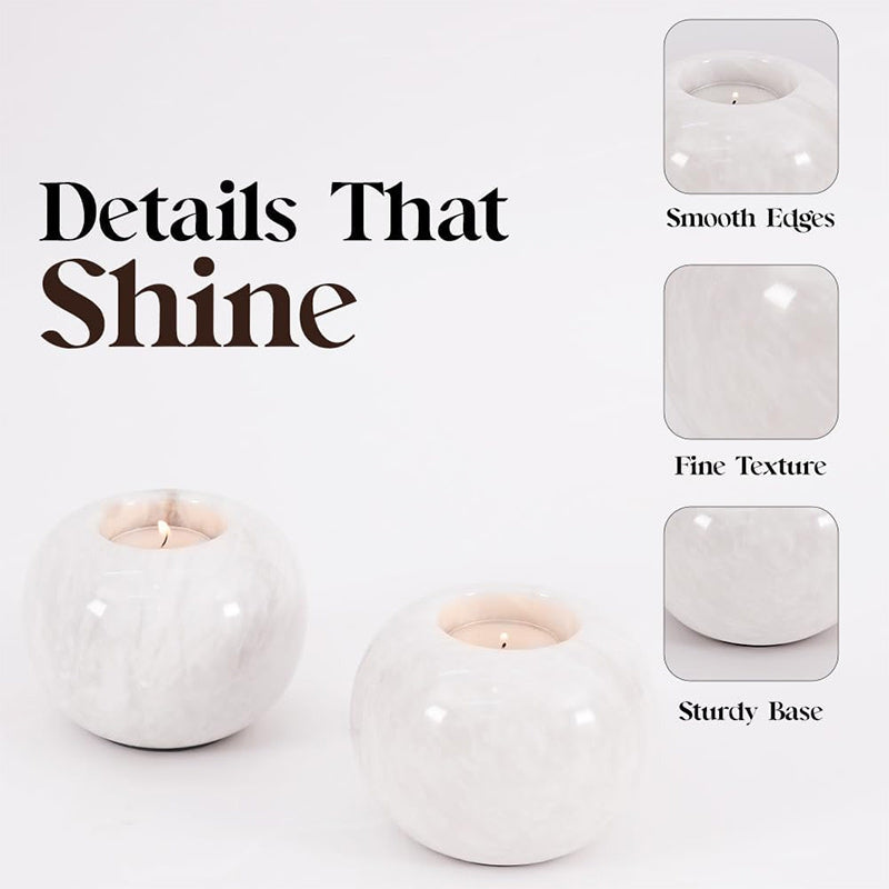 Tealight Candle Holder - Set of 2 (White)