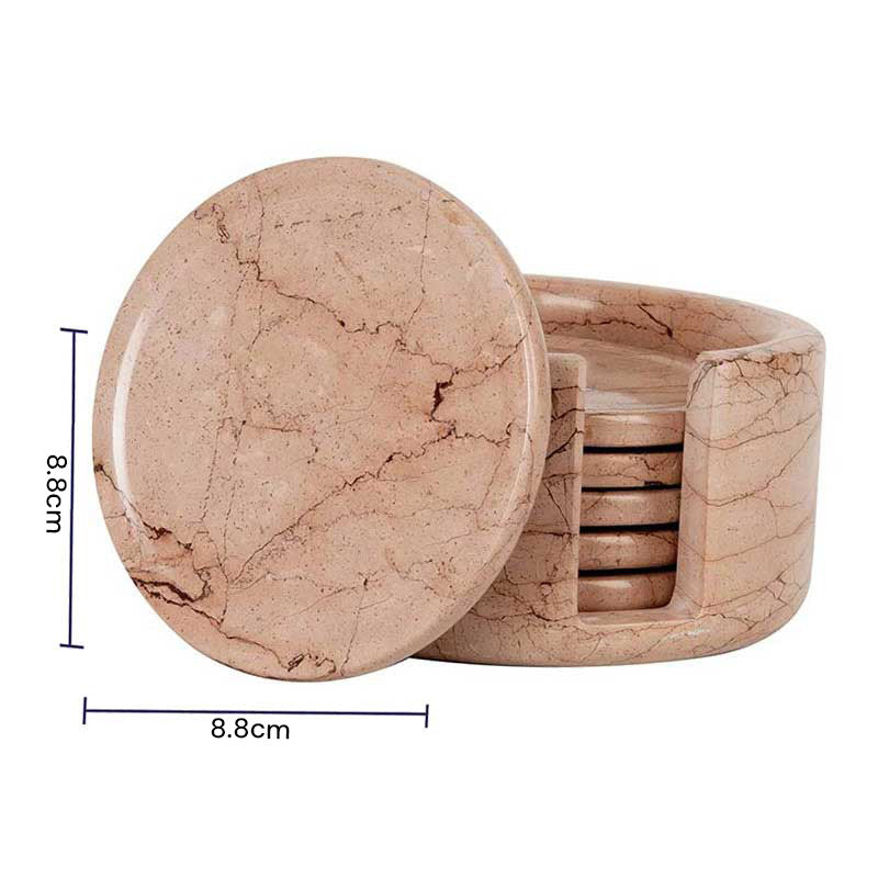 Marble Coaster Set with Holder