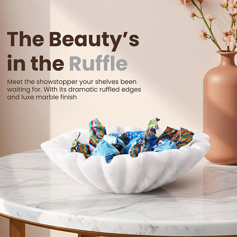 Ruffle Fruit Bowl (White)