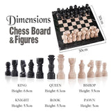 30cm Chess Set With Storage Box - Black Zebra and Verona