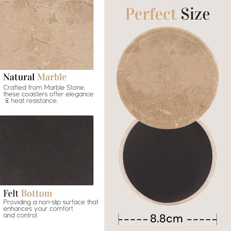 Marble Coaster Set with Holder