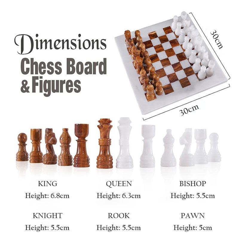 30cm Chess Set With Storage Box- White and Red