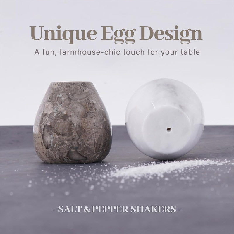 Salt and Pepper Egg Shape Set of 2