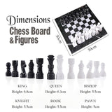 30cm Chess Set With Storage Box - Black Zebra and White